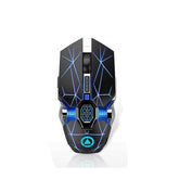 7 Color LED Gaming Mouse Wireless Mouse Gaming USB Backlit Rechargeable for PC (Black)